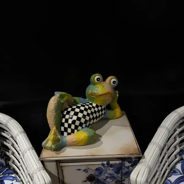 Handmade Frog Sculpture with Bronze Finish