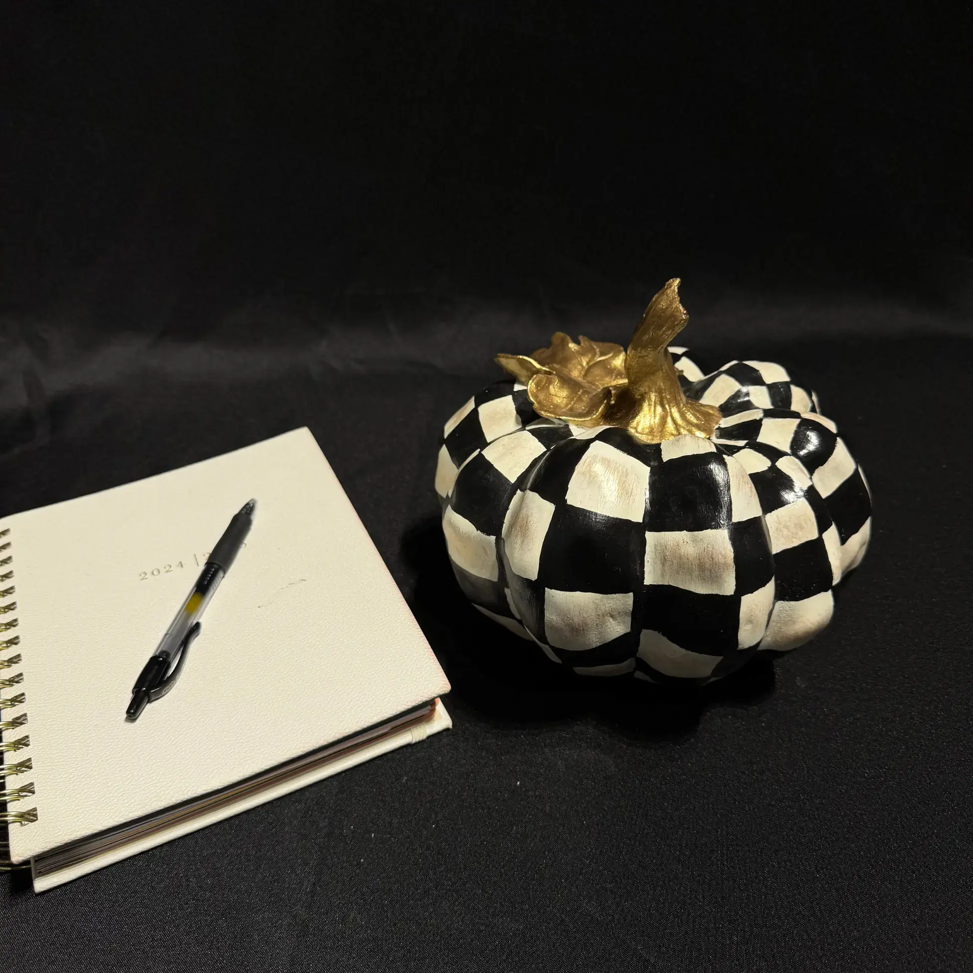 Handmade Pumpkin Sculpture with Mackenzie-Pattern Design