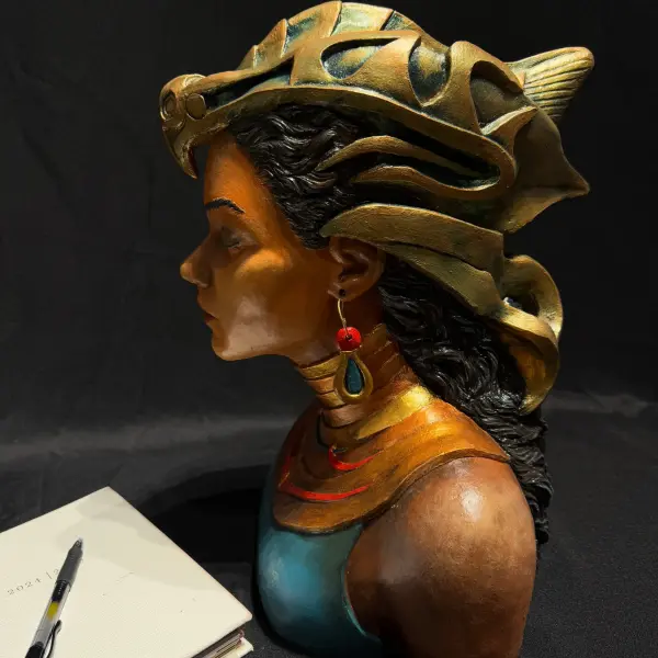 Dryope Statue with Gold Chrome-Plated Crown