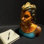 Dryope Statue with Gold Chrome-Plated Crown