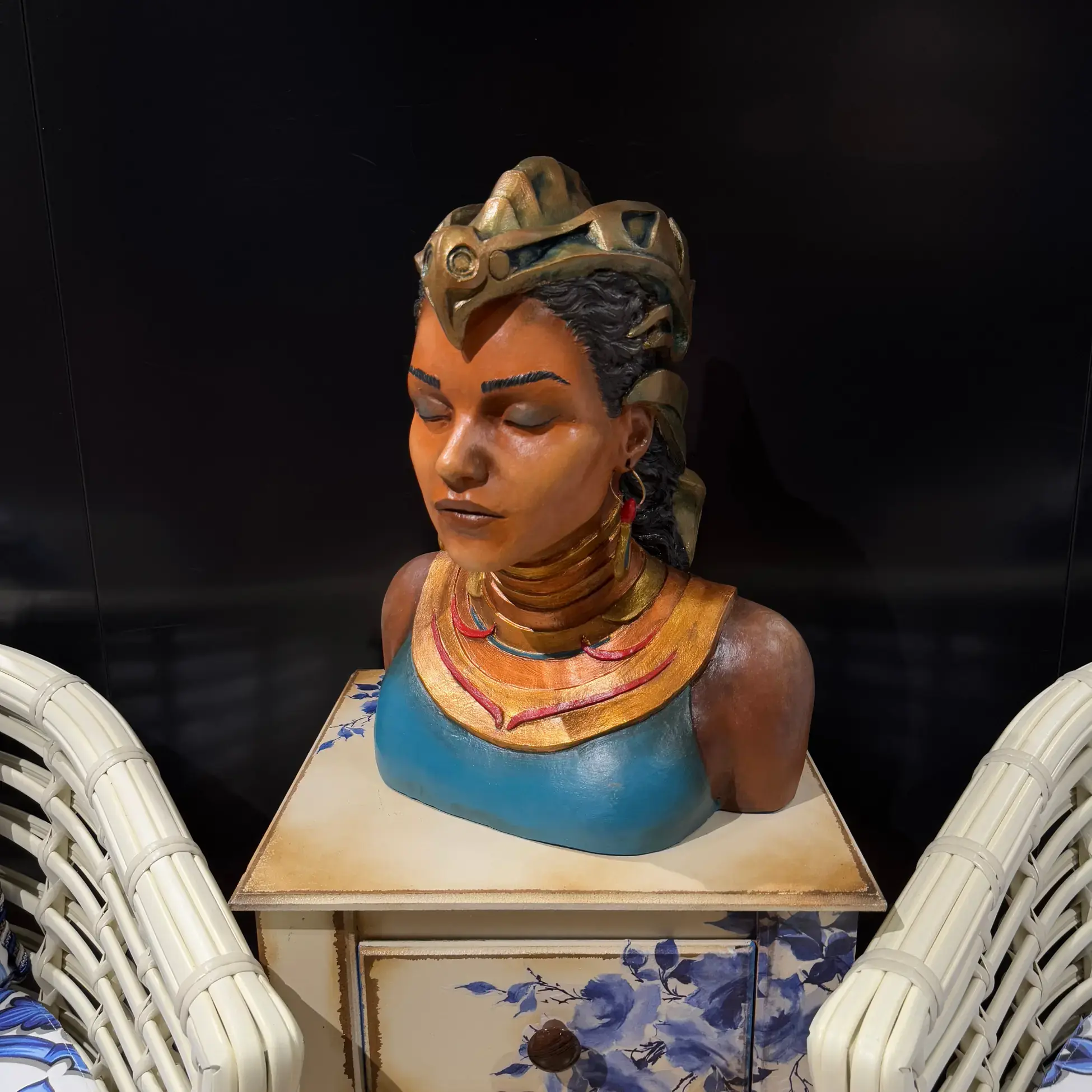 Dryope Statue with Gold Chrome-Plated Crown