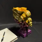 Sea Shell Coral Handmade Statue in Pink and Yellow