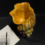 Sea Shell Coral Handmade Statue in Pink and Yellow