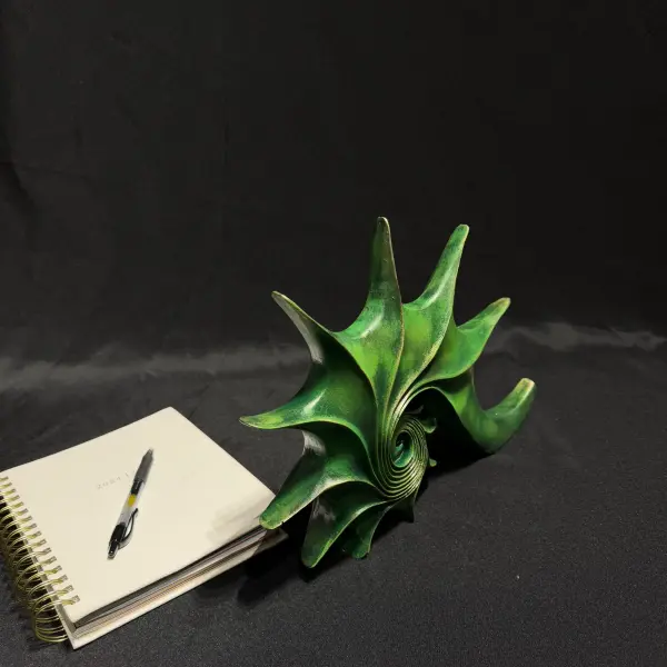 Handmade Green Spiral Shell Sculpture