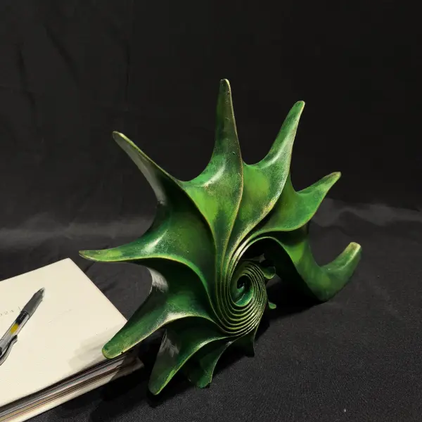 Handmade Green Spiral Shell Sculpture