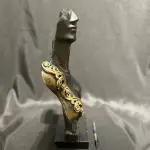 Decorative Female Bust Sculpture with Golden Accents Handmade