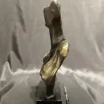 Decorative Female Bust Sculpture with Golden Accents Handmade