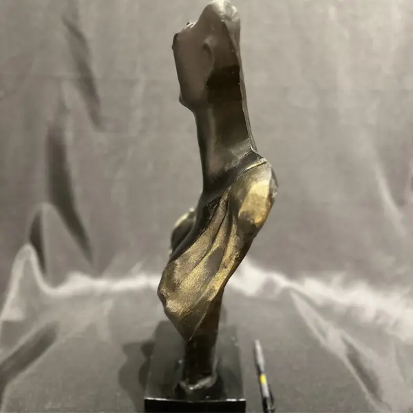 Decorative Female Bust Sculpture with Golden Accents Handmade