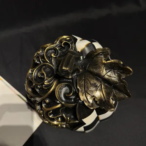 Mackenzie Black and White Apple Decorative Handmade