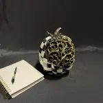 Mackenzie Black and White Apple Decorative Handmade