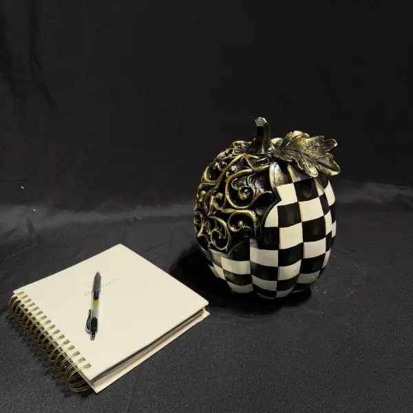 Mackenzie Black and White Apple Decorative Handmade