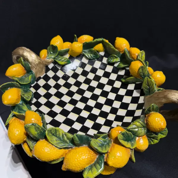Handmade Lemon Motif Decorative Bowl
