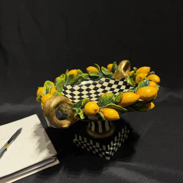 Handmade Lemon Motif Decorative Bowl