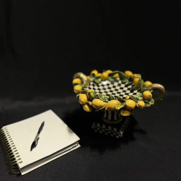 Handmade Lemon Motif Decorative Bowl