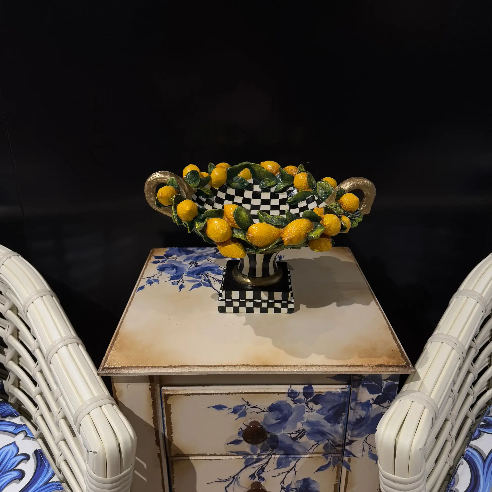 Handmade Lemon Motif Decorative Bowl