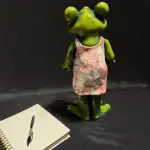 Floral Dress Frog Sculpture Handmade