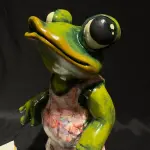Floral Dress Frog Sculpture Handmade
