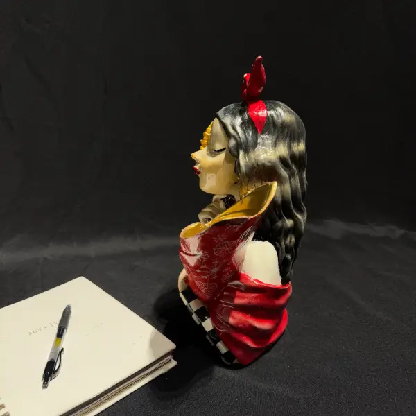 Red Headscarf Sunflower Figurine Handmade