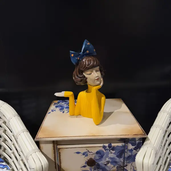 Charming Yellow Decorative Bust Handmade