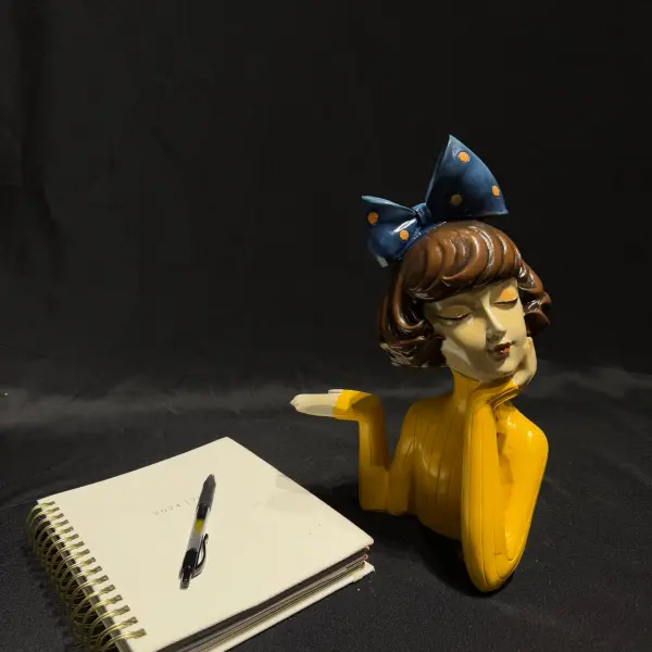 Charming Yellow Decorative Bust Handmade