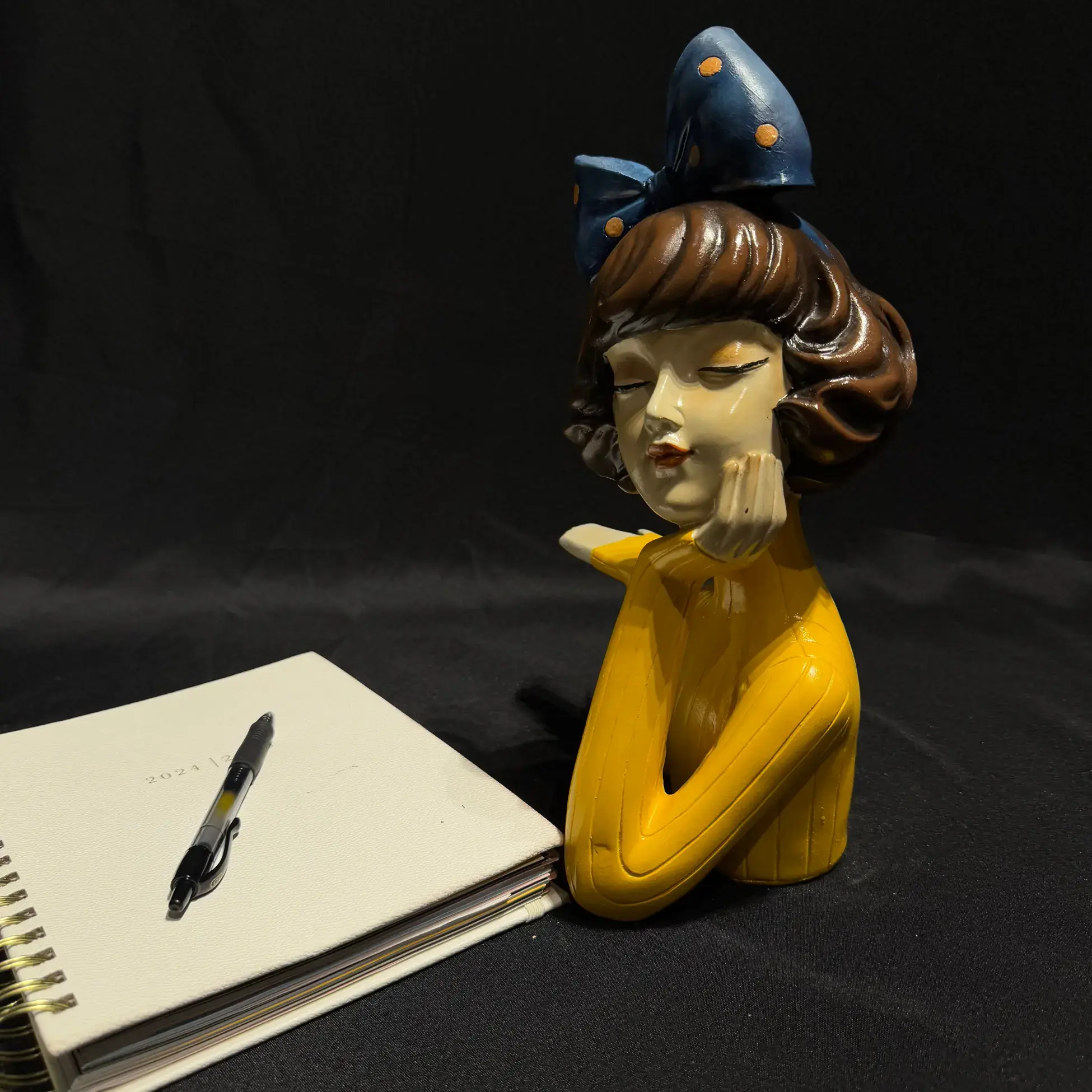 Charming Yellow Decorative Bust Handmade