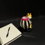 Striped Deer Figurine with Polka-Dot Vase Handmade