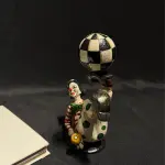 Clown Sculpture with Checkered Ball – Unique Decorative Figurine