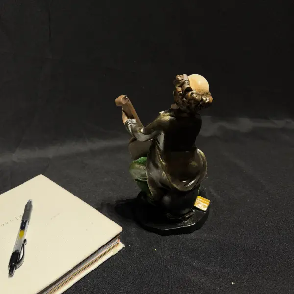 Clown Sculpture with Cello – Unique Decorative Figurine Handmade