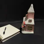 Ferozzi Handmade Santa and Snow-Covered Christmas House