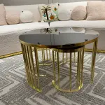 Ferozzi Black and Gold Nesting Coffee Table Set – A Sophisticated Blend of Luxury and Functionality