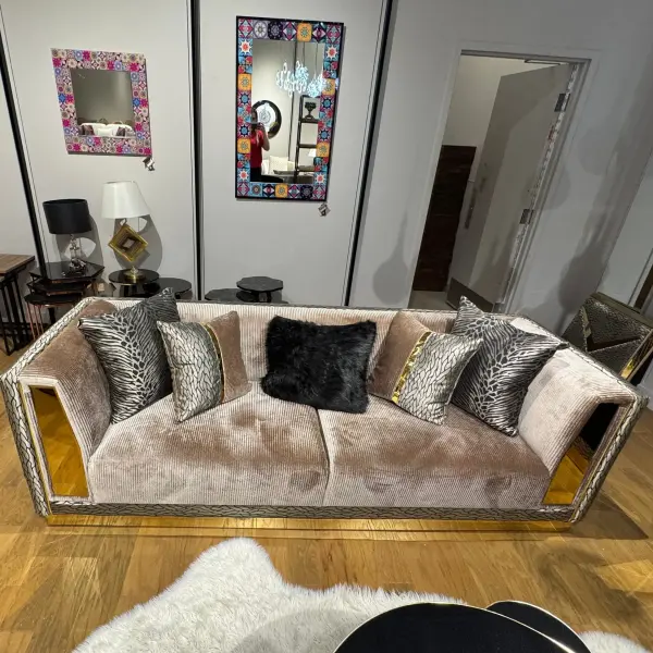 Ferozzi Gold Velvet Luxury Sofa Set