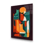 Cats Modern Art - Rectangle Wall Glass Art