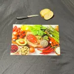 Fresh Vegetables, Salmon & Avocado Design | Durable, Shatterproof Kitchen Accessory