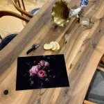 Ferozzi Tempered Glass Cutting Board with Elegant Pink Peony Bouquet Design | Floral Kitchen Accessory