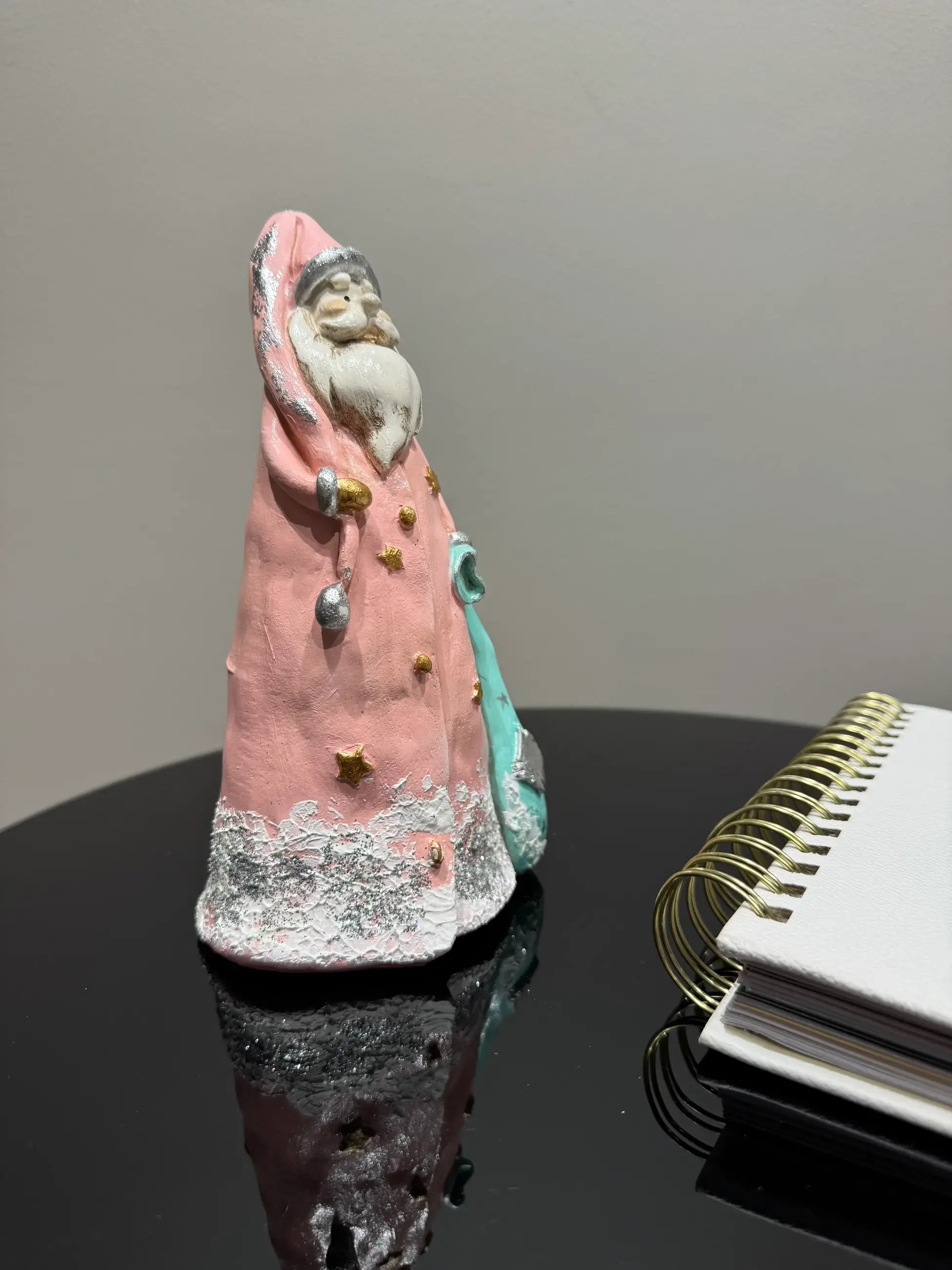 Charming Santa Ceramic Ornament - Statues (Handmade)