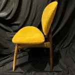 Ferozzi Handmade Mustard Yellow Chair with Walnut Frame | Modern Accent Seating