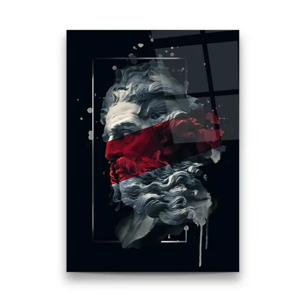 Ancient Sculpture - Rectangle Wall Glass Art