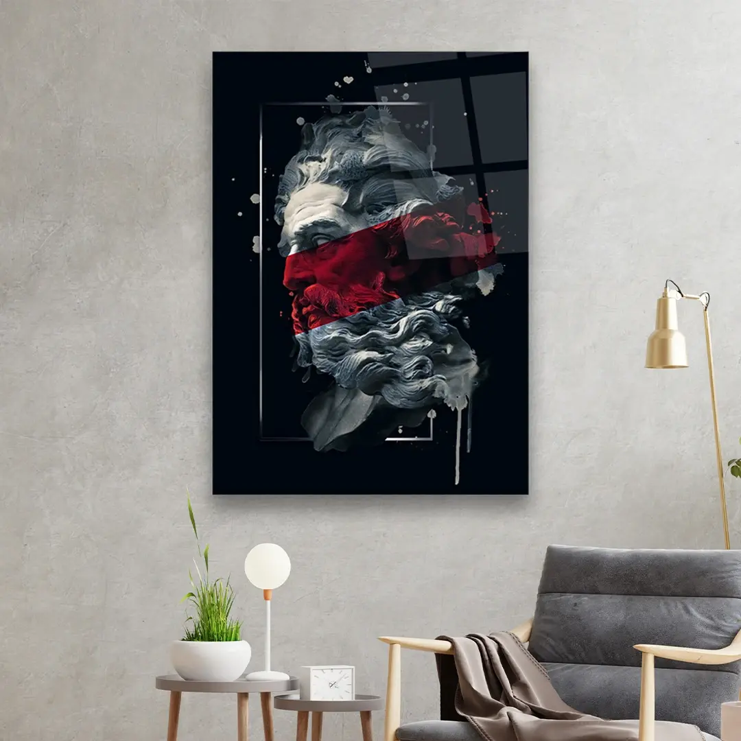 Ancient Sculpture - Rectangle Wall Glass Art