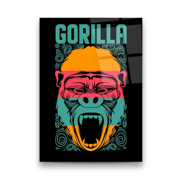 Gorilla - Rectangle Wall Glass Art