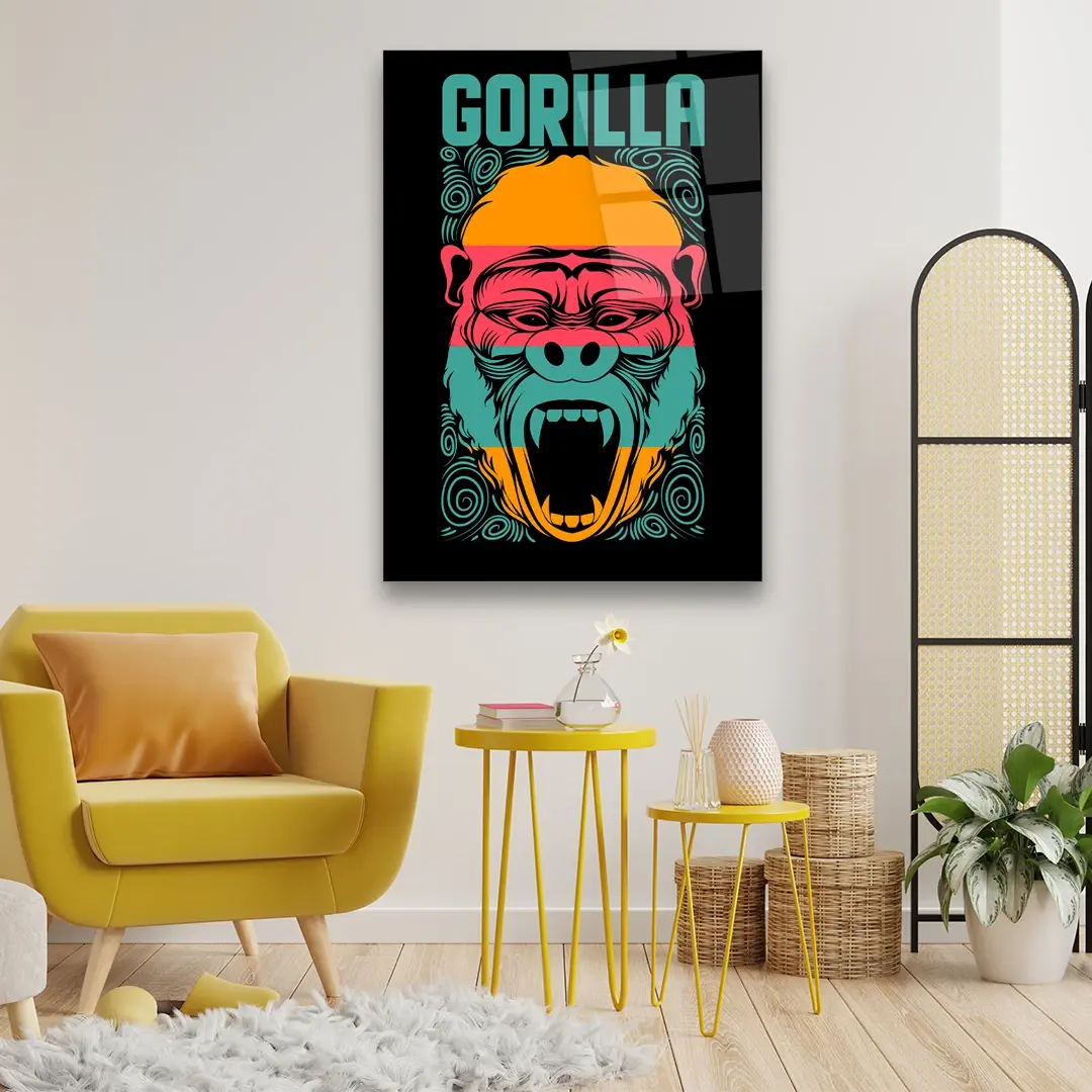 Gorilla - Rectangle Wall Glass Art