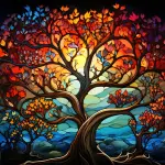 Tree of Life - Horizontal Wall Glass Art