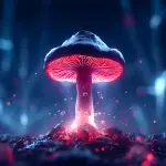 Magic Mushroom - Horizontal Wall Glass Art