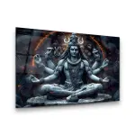 Divine Meditative Shiva - Premium Tempered Glass Wall Art Horizontal