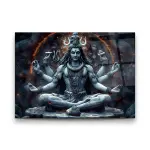 Divine Meditative Shiva - Premium Tempered Glass Wall Art Horizontal