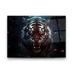 Vicious Tiger - Horizontal Wall Glass Art