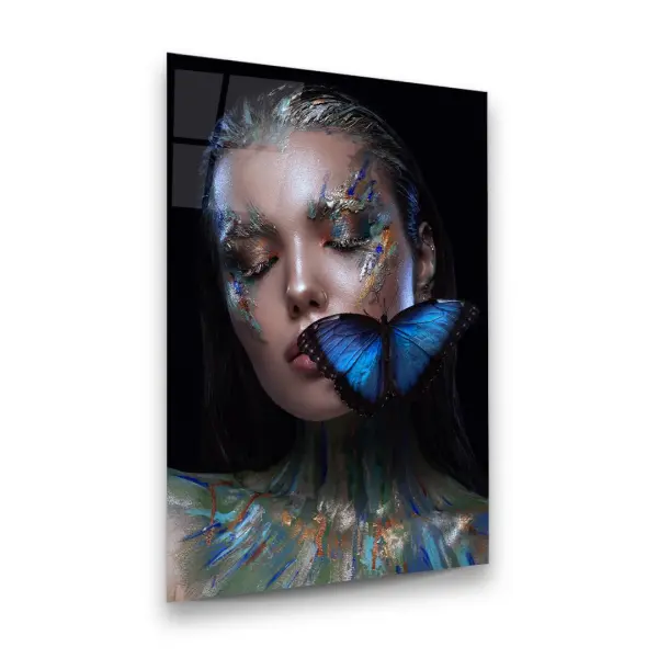 Butterfly Woman - Rectangle Wall Glass Art