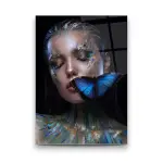 Butterfly Woman - Rectangle Wall Glass Art