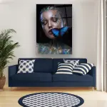 Butterfly Woman - Rectangle Wall Glass Art