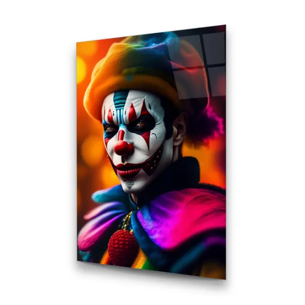 Thoughtful Clown - Rectangle Glass Art