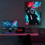 Led Masked Man - Rectangle Glass Art